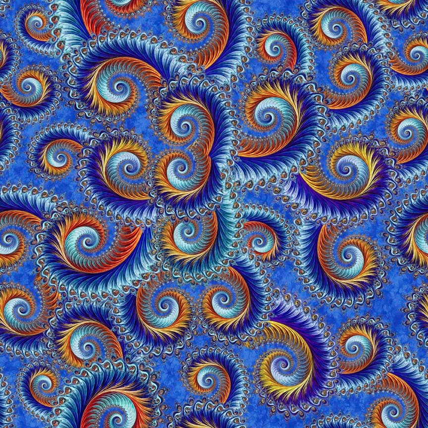Swirl Scroll Cotton Fabric Twilight Dan Morris QT Fabrics 29787 FQ Fat ...