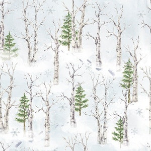 WInter Woods Cotton Fabric, Snowflake Lodge, Studio E 22214 Winter Holiday Christmas FQ Fat Quarter BTY By Yard Precut Neutral Ski Decor