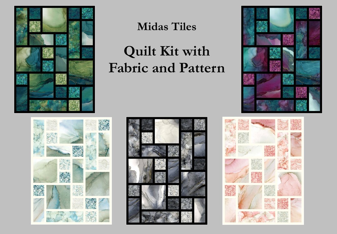 Midas Tiles Quilt Kit With Fabric and Pattern for Quilt Top & Binding ...
