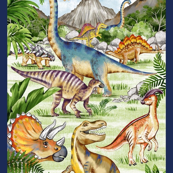 Dinosaur Quilt Panel - Etsy