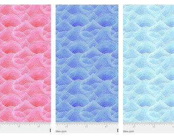 Waves Cotton Fabric, Deep Blue Sea 04839 P&BTextiles FQ fat quarter eighth half by the yard BTY Beachy blender Ocean Home decor Summer water