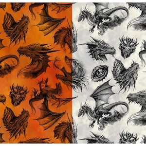 Dragon Etching Cotton Fabric, Dragons Emerald Reign 23DRG, Jason Yenter, In The Beginning, FQ Fat Quarter BTY By the Yard Precuts Fantasy