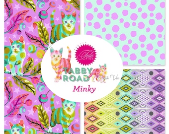 Club Kitty Minky fabric, Tabby Road Déjà Vu, Tula Pink, Free Spirit, Furball MInky, Disco Kitty Minky, In Stock BTY By the Yard, 58-60&quot; wide