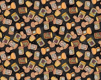 Corks cotton fabric, Whiskers and Wine 26885-99 Bonnie Lemaire Northcott, Funny Cats FQ Fat Quarter eighth by Yard BTY Kitty Cat Lover Wine