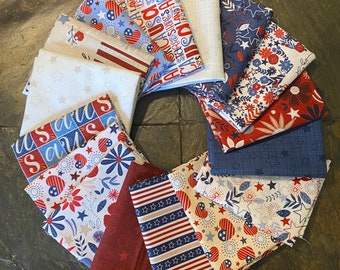 Star Stripe Cotton Fabric Stars & Stripes 11 25341-11 Stonehenge 