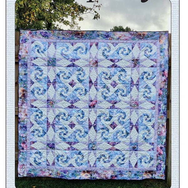 Tranquility Paper pattern, Quilted Garden Designs, multi-sized quilt pattern Intermediate quilt pattern - Great Sewing Retreat project