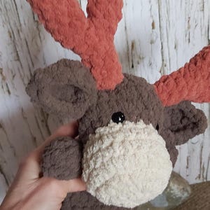 Marv The Moose Handmade Stuffed Animal - Taupe body