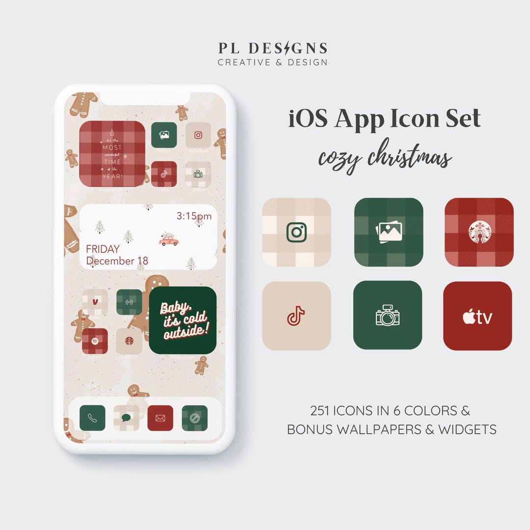Ios App Icon Set - Cozy Christma | iPhone Icon Set | Icons With Bonus ...