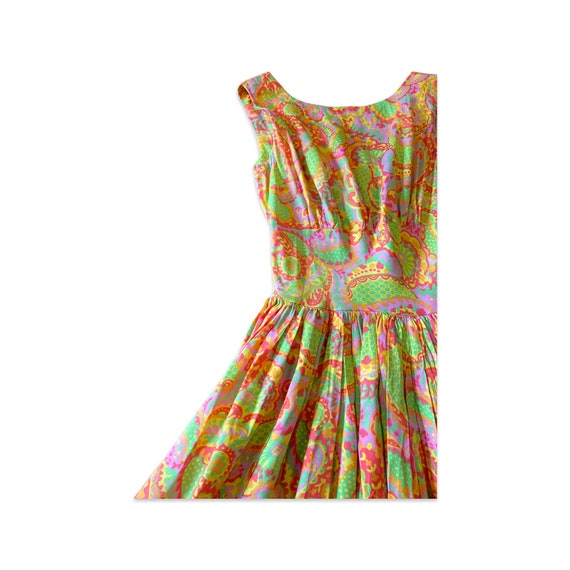 Vintage 60s 70s psychedelic floral dress Small - image 2