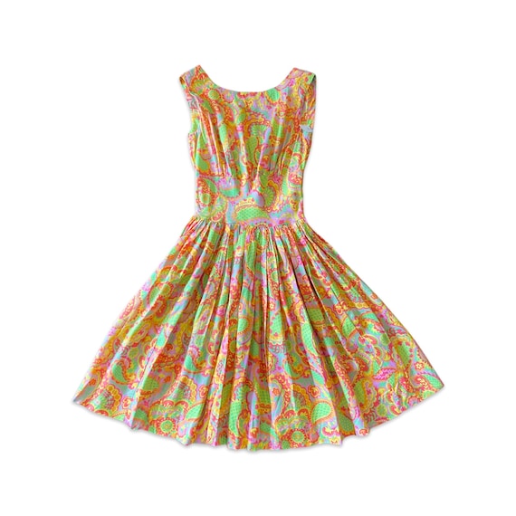 Vintage 60s 70s psychedelic floral dress Small - image 1