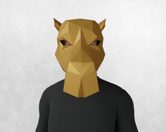 Camel papercraft mask, DIY  digital mask template, Low poly 3d mask,Stag cosplay or party mask, Halloween  mask