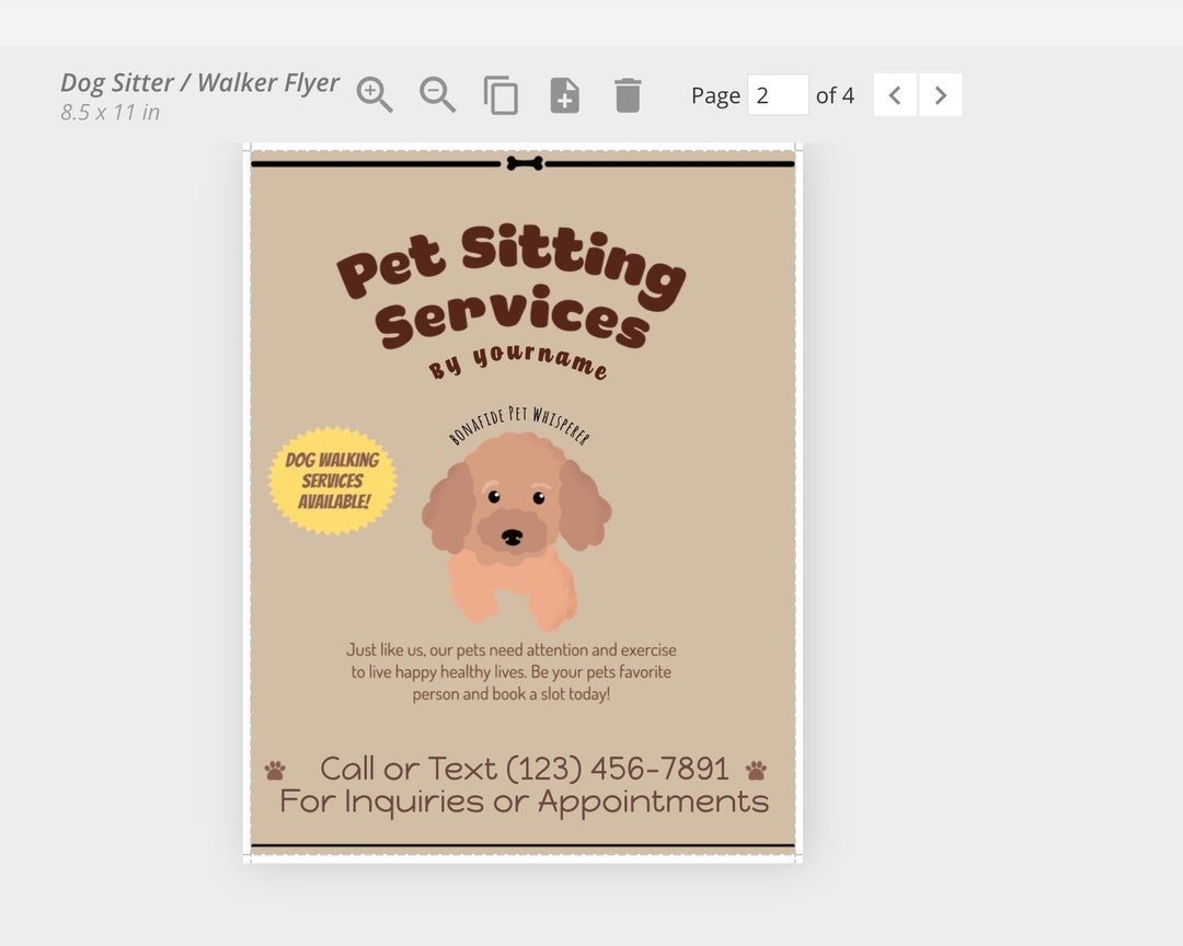 dog-sitter-flyer-dog-walker-flyer-custom-flyer-pet-walker-flyer-editable-flyer-diy-template-business-marketing-dog-sitter-dog-walker-etsy