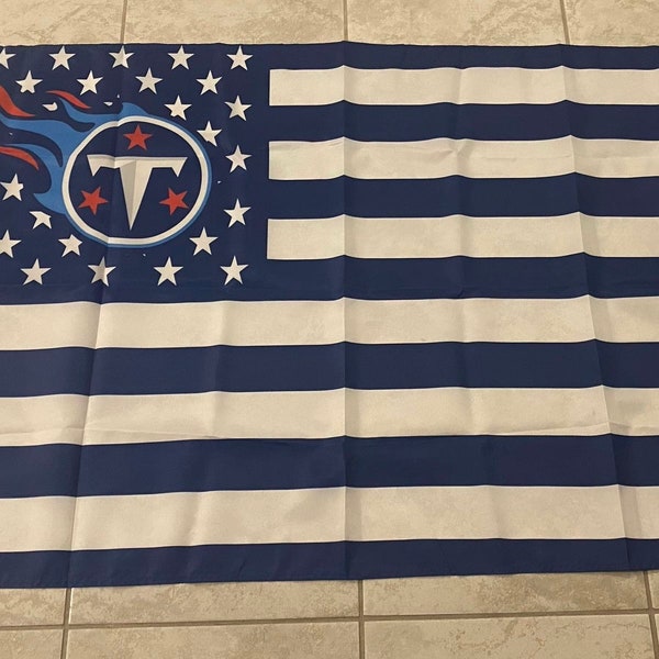 Tennessee Titans Applique Banner Flag - 2-Sided 44x28 Inch Heavyweight Nylon Team Flag For Indoor/Outdoor