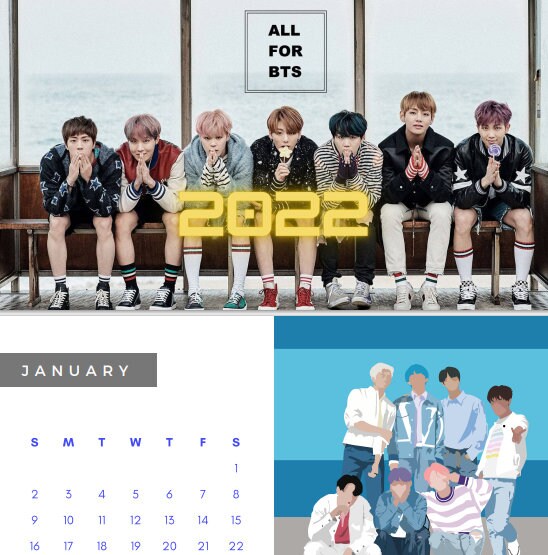 Bts 2022 Calendar - Etsy