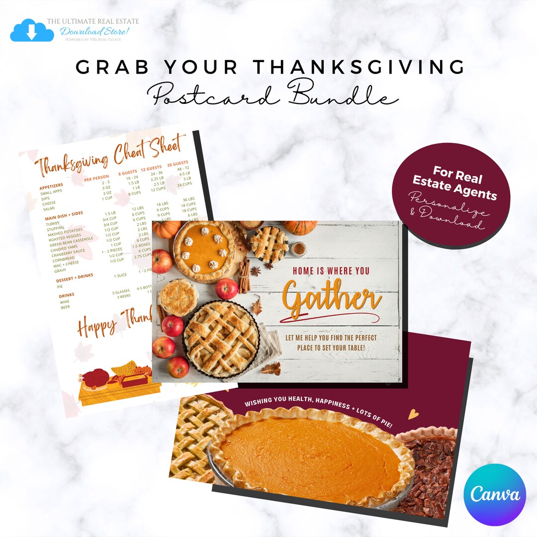 Thanksgiving Realtor Postcard Bundle Realtor Thanksgiving - Etsy
