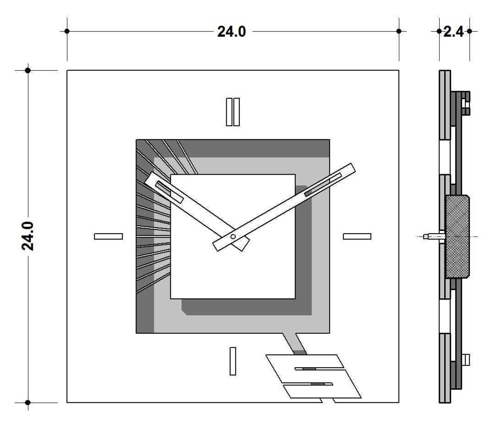 Square Small Wall Clock, Perfect for Gift Etsy