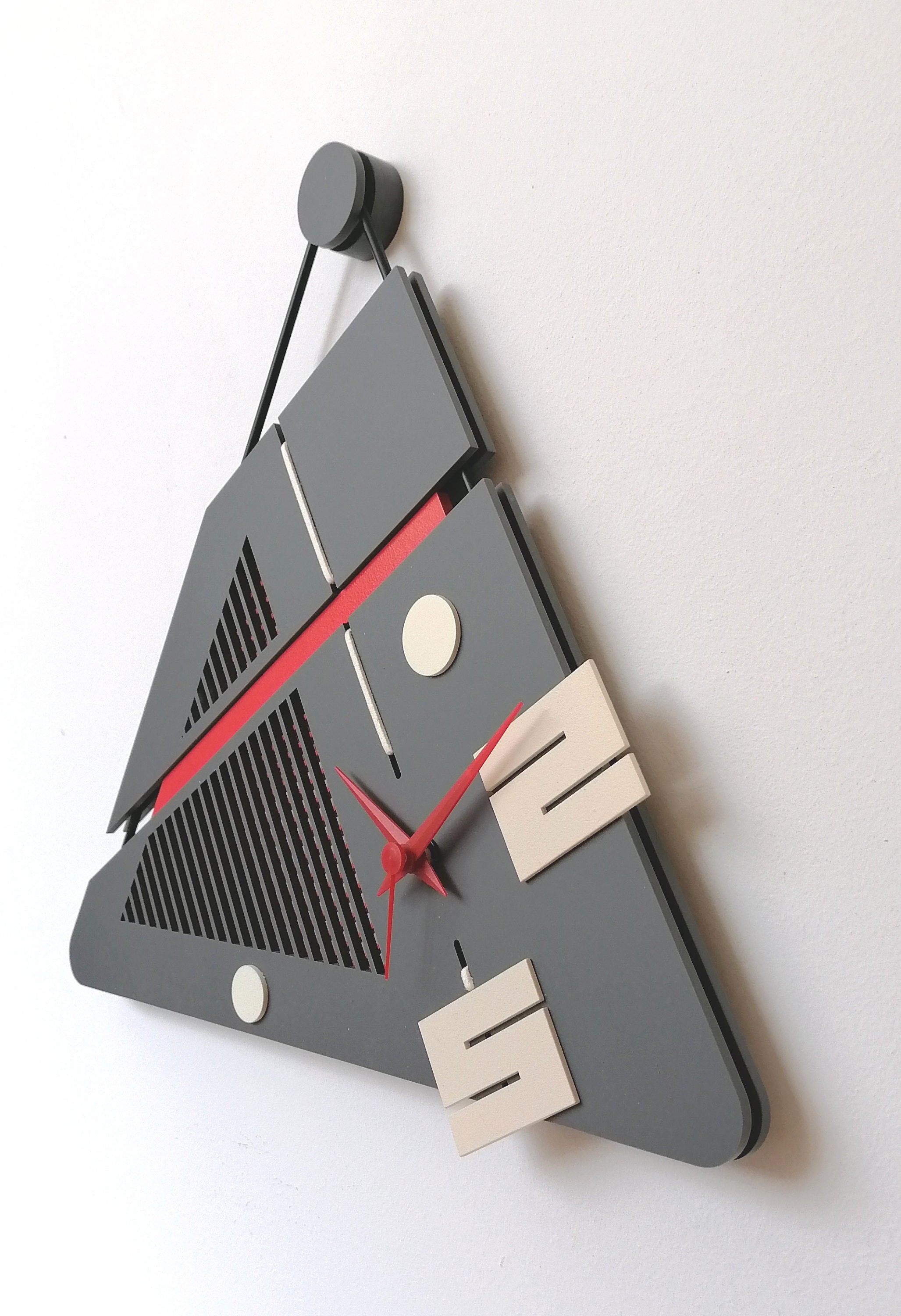 Unique Triangle Wall Clock Handamade - Etsy