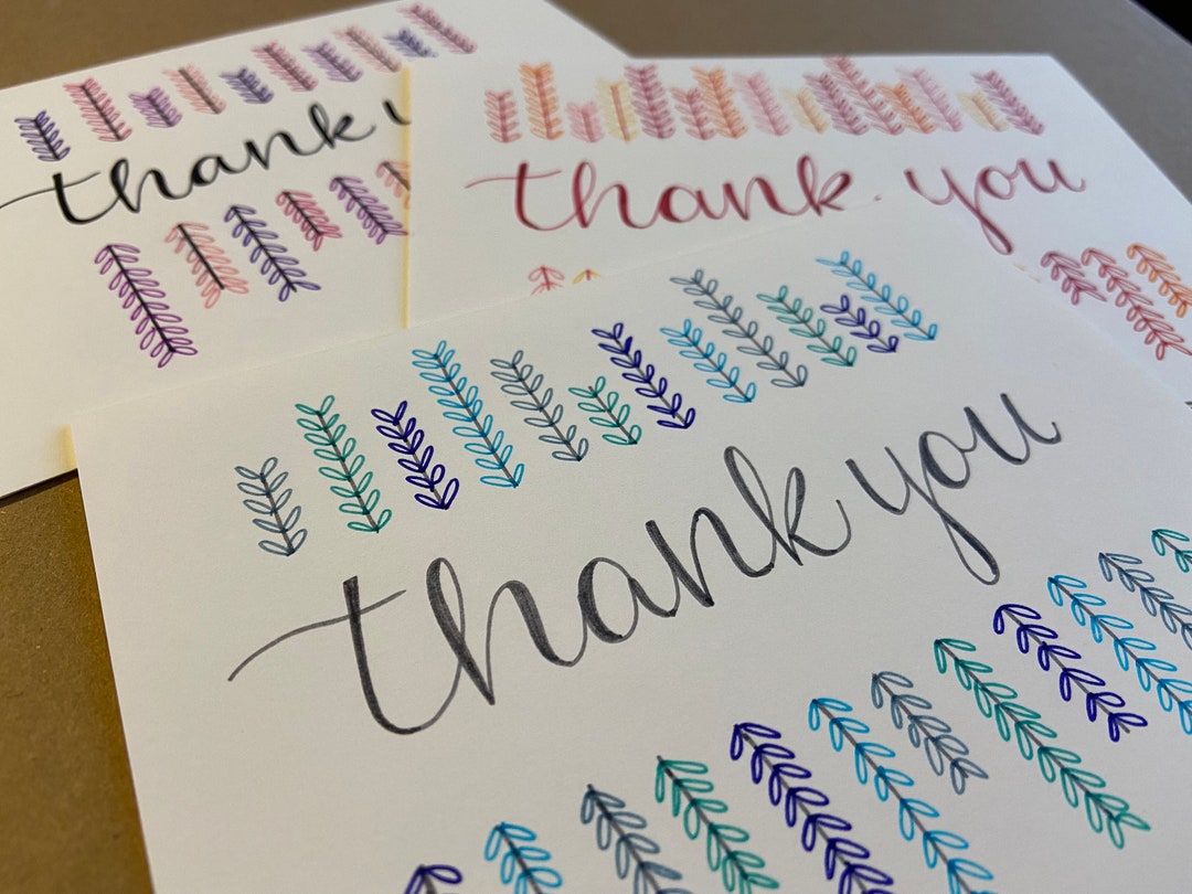 Set of 6 Thank You Cards - Etsy