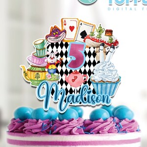 Alice in wonderland cake topper, Alice in wonderland Birthday, Alice in  wonderland birthday party