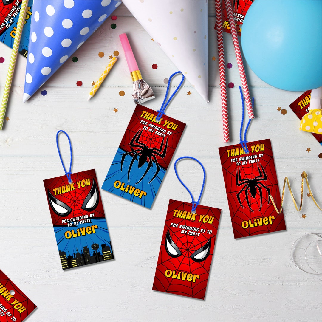Printable Spiderman Favor Tag Super Heroes Favor Bags Spiderman Thank ...