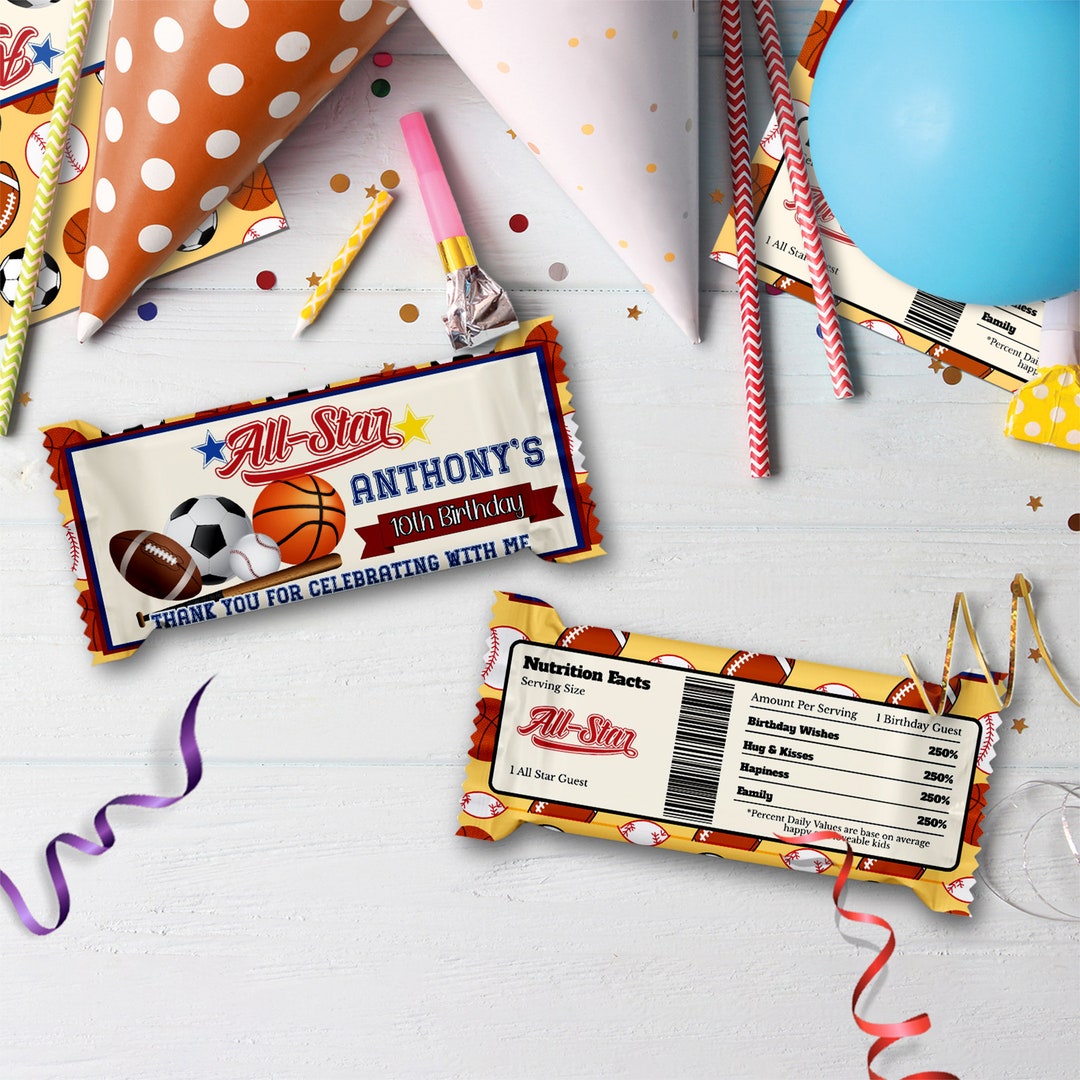 Printable All Star Sport Rice Krispies Label All Star MVP Candy Bar ...