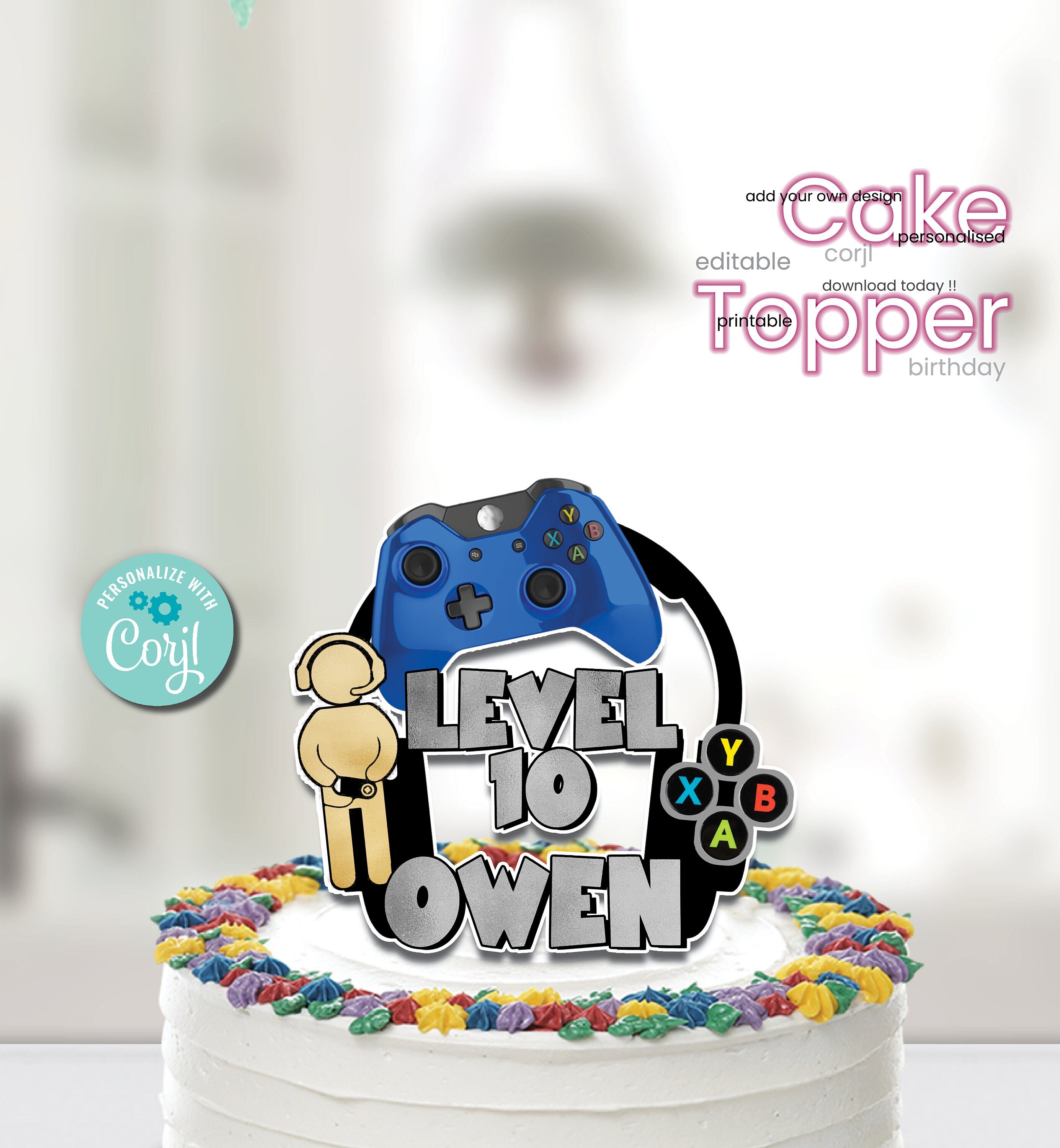 Gamer's Cake Topper - Etsy