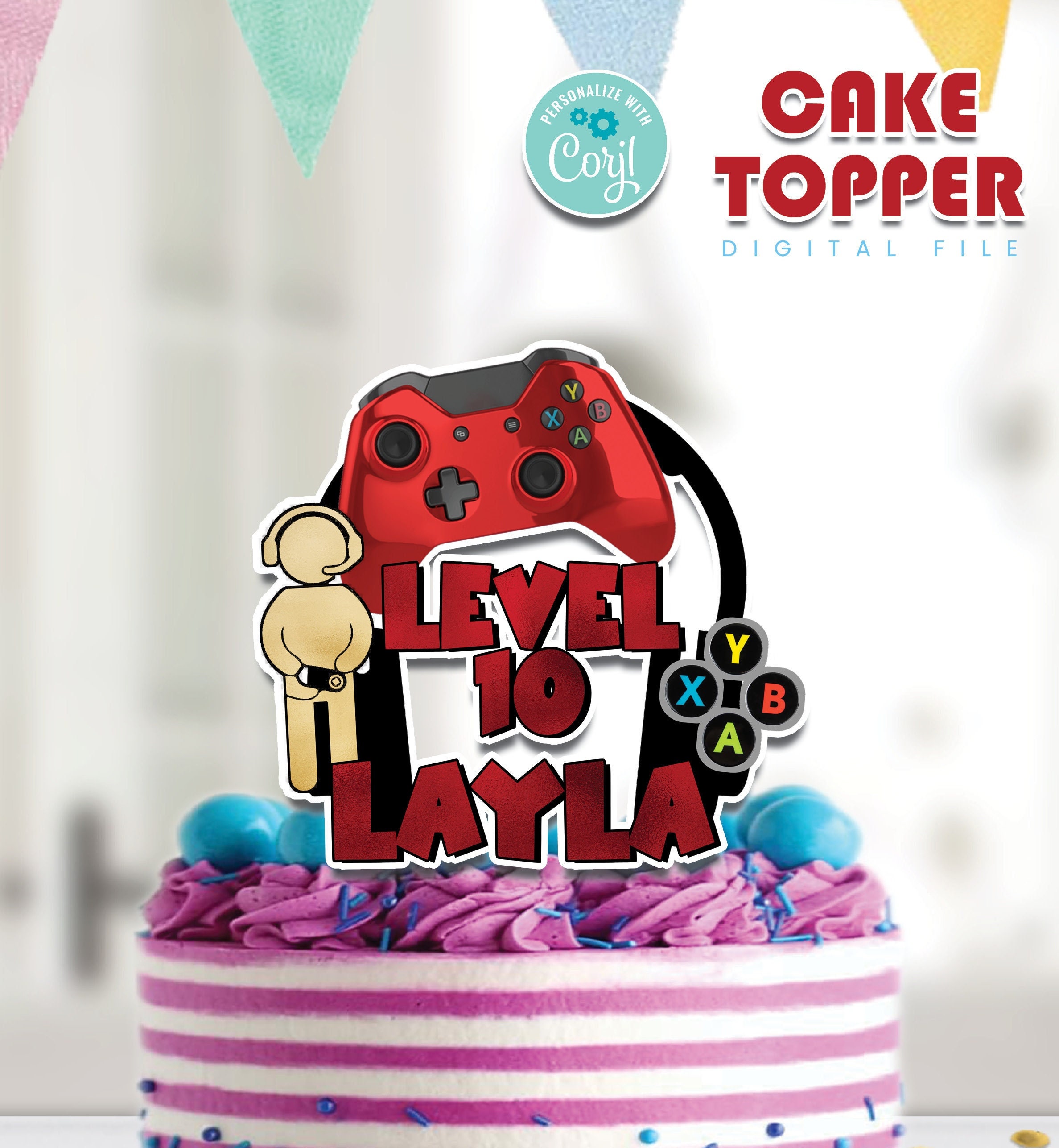 PERSONALISED MINECRAFT PS5 Cake Toppers | Customised TV | Childrens Cake  Toppers