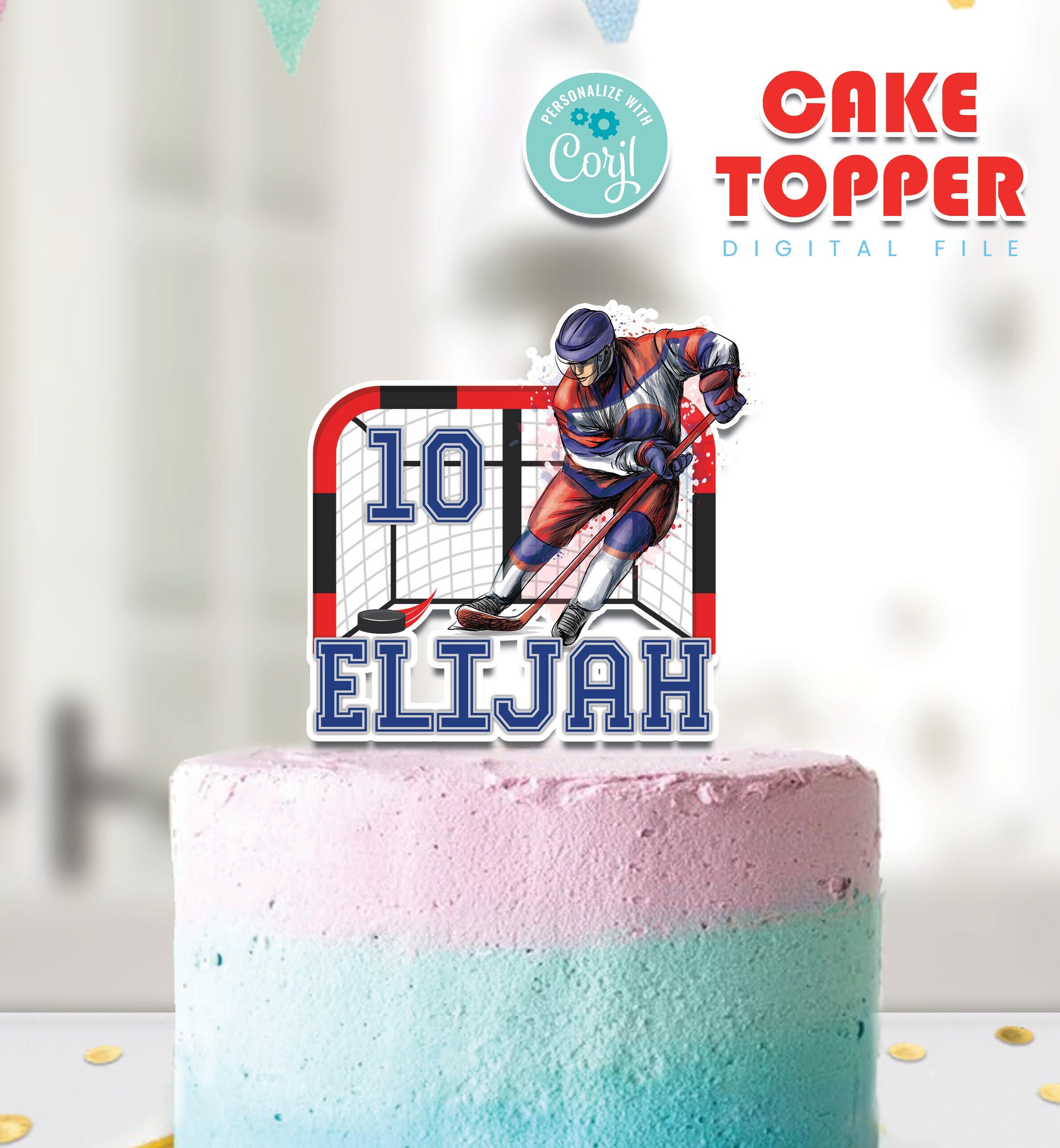 Hockey - Birthday Party or Baby Shower Centerpiece & Table