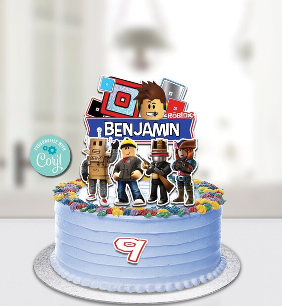 Roblox Cake Toppers Birthday Decorations Birthday Cake Topper Etsy UK