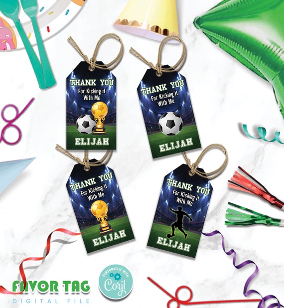 Soccer Favor Tag Printable Soccer Thank You Tag Soccer - Etsy