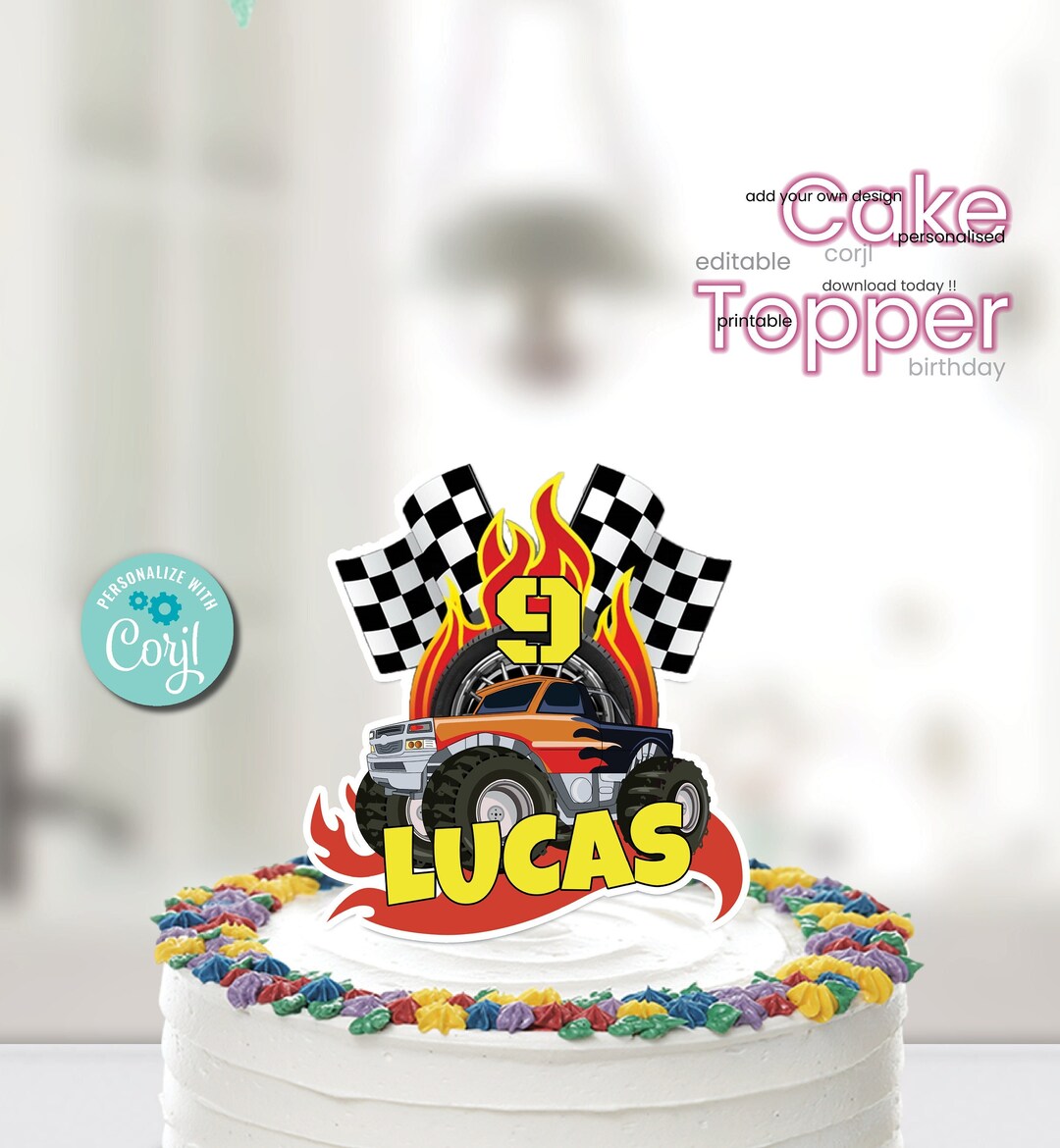 Monster Truck Cake Topper Monster Jam Cake Topper - Etsy