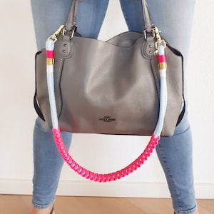 Stylish bag strap paracord with neon accents, sailing rope, macrame, bag strap for handbag, crossbody, shoulder strap, shoulder bag