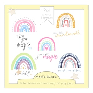 Plotterbestand regenboog, SVG, voor kinderen, belettering in het Duits, silhouet Cricut Brother, individuele geschenken