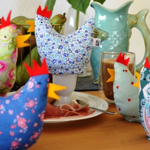 Egg warmer set "Hannelore", various colors, egg chicken, fabric chicken, table decoration, customizable