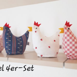 Eierwärmer-Set Hannelore, verschiedene Farben, Eierhuhn, Stoffhuhn, Tischdekoration, personalisierbar Bild 3