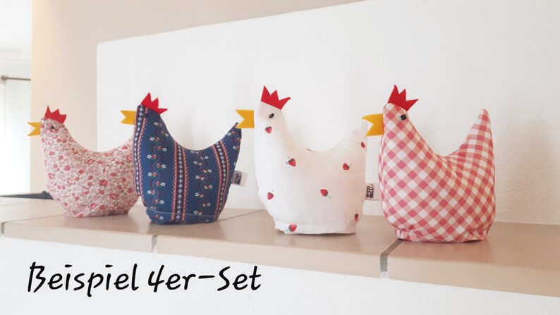 Eierwärmer-Set Hannelore, verschiedene Farben, Eierhuhn, Stoffhuhn, Tischdekoration, personalisierbar Bild 3