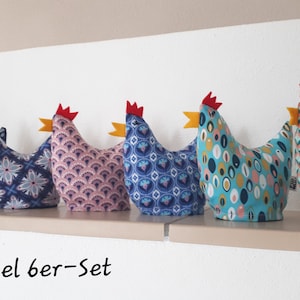 Eierwärmer-Set Hannelore, verschiedene Farben, Eierhuhn, Stoffhuhn, Tischdekoration, personalisierbar Bild 2