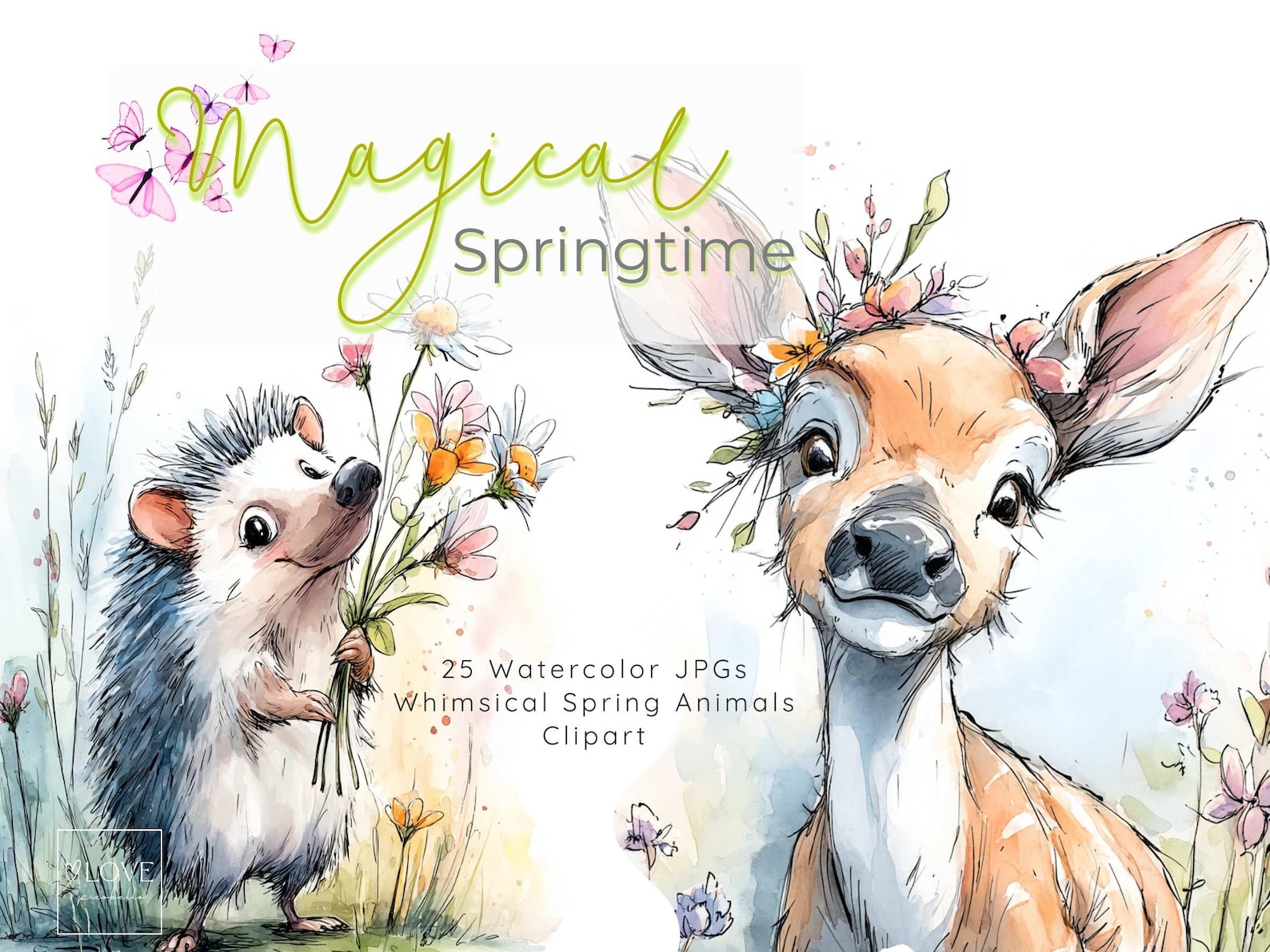 25 Magical Springtime Animals Clipart – Whimsical Pastel Watercolor ...