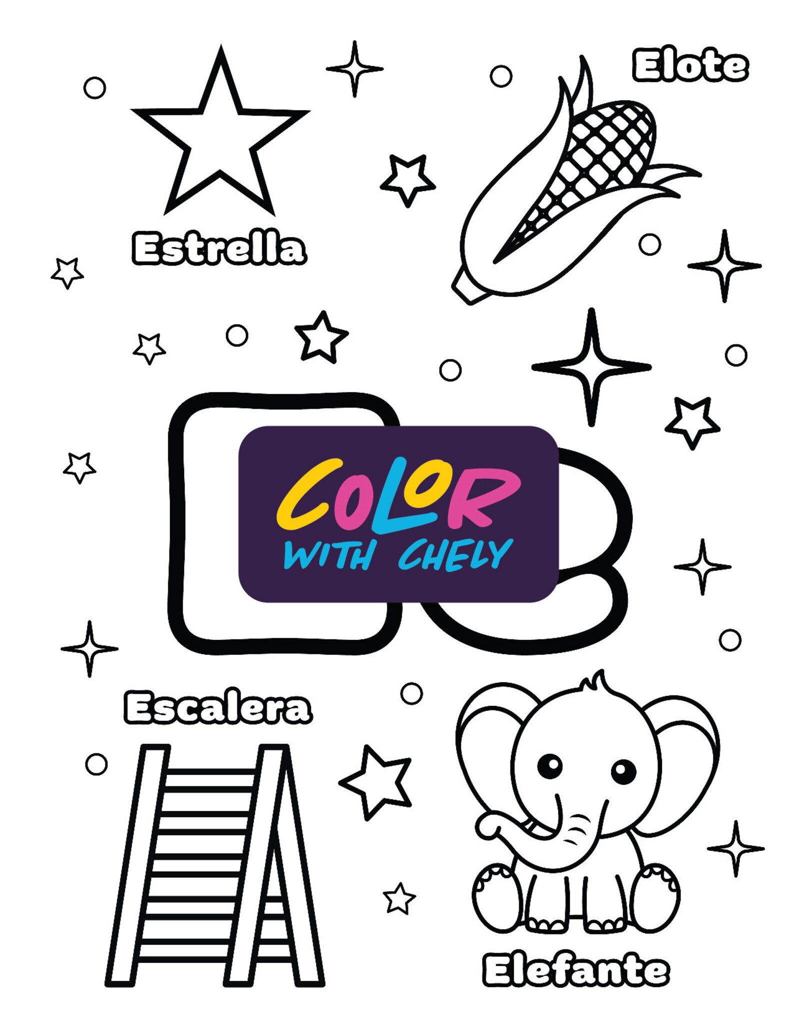 Learn Spanish Vowels Coloring Pages Instant Download Etsy