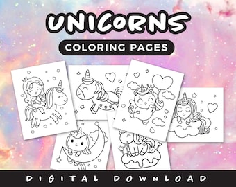 Lindos dibujos de unicornios para colorear / Dibujos de unicornios y princesas para colorear