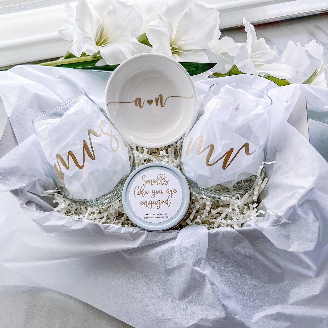 Engagement Gift Box for Couple, Engagement Gift Basket for Couple