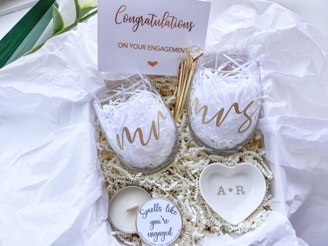 Engagement Gift Box for Couple, Engagement Gift Basket for Couple