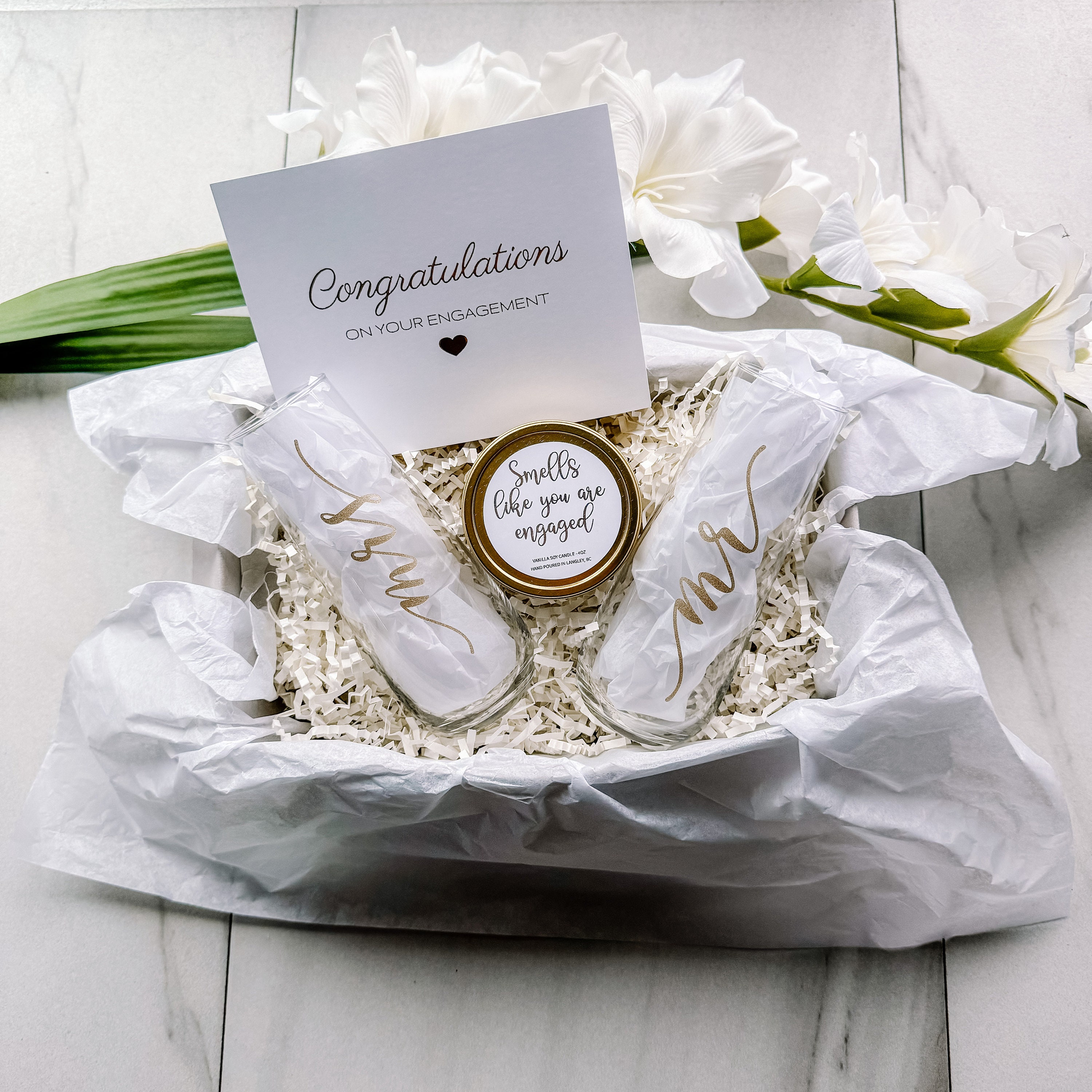 Engagement Gift Box for Couple, Engagement Gift Basket for Couple