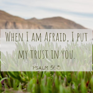 Psalm 56:3 Wall Art - When I am afraid, I put my trust in you. Faith in the Lord.