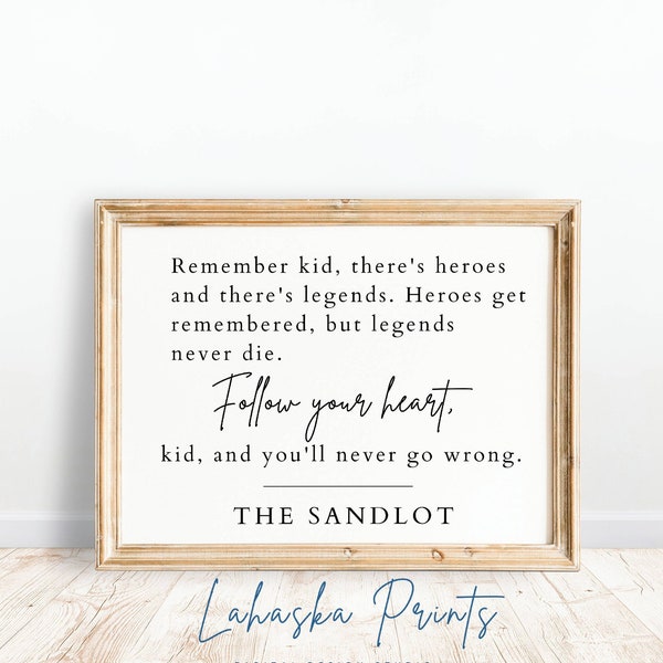 PRINTABLE Sandlot Quote | Nursery Quote Print | Boys Room Wall Art | Baseball Quote | Nursery Prints | Nursery Printable Wall Art | P112