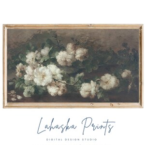 Samsung Frame TV Art | Flower Still Life Painting | Vintage Floral Painting | Farmhouse Art | TVV112