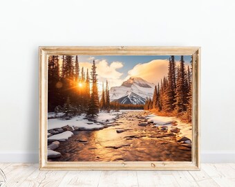 Rustic Mountain Print | Landscape Digital Print | Downloadable PRINTABLE
