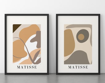 Matisse Poster Herunterladen | Matisse Druck 2er-Set | Neutrale Wandkunst | Matisse Digitaler Download