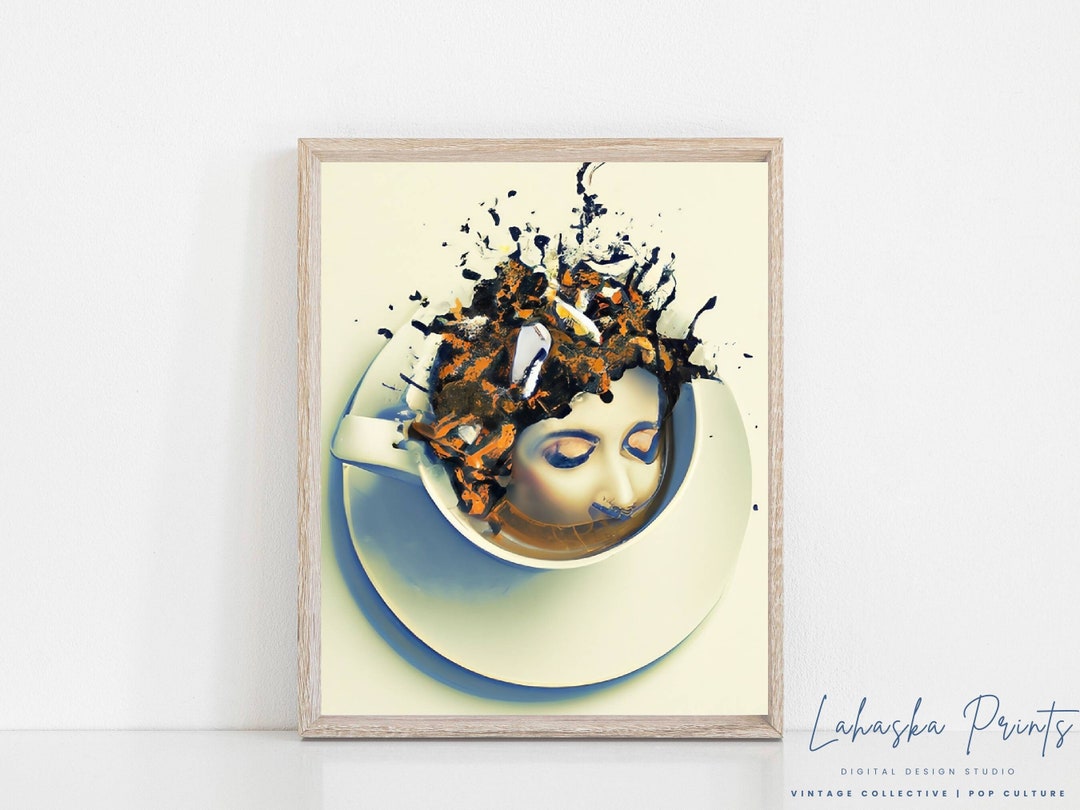 PRINTABLE Coffee Bar Art Coffee Art Instant Download Drinking Coffee