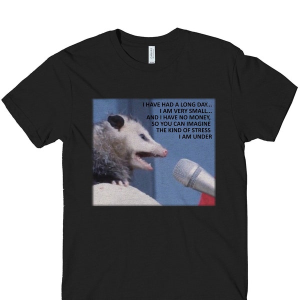 Possum Microphone Interview Shirt Long Day No Money Funny Cute Graphic Tee Men Women Unisex